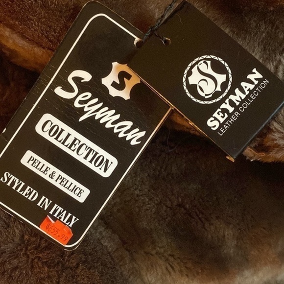 Unisex Suede leather winter coat super warm brown color coat collection - Picture 6 of 10